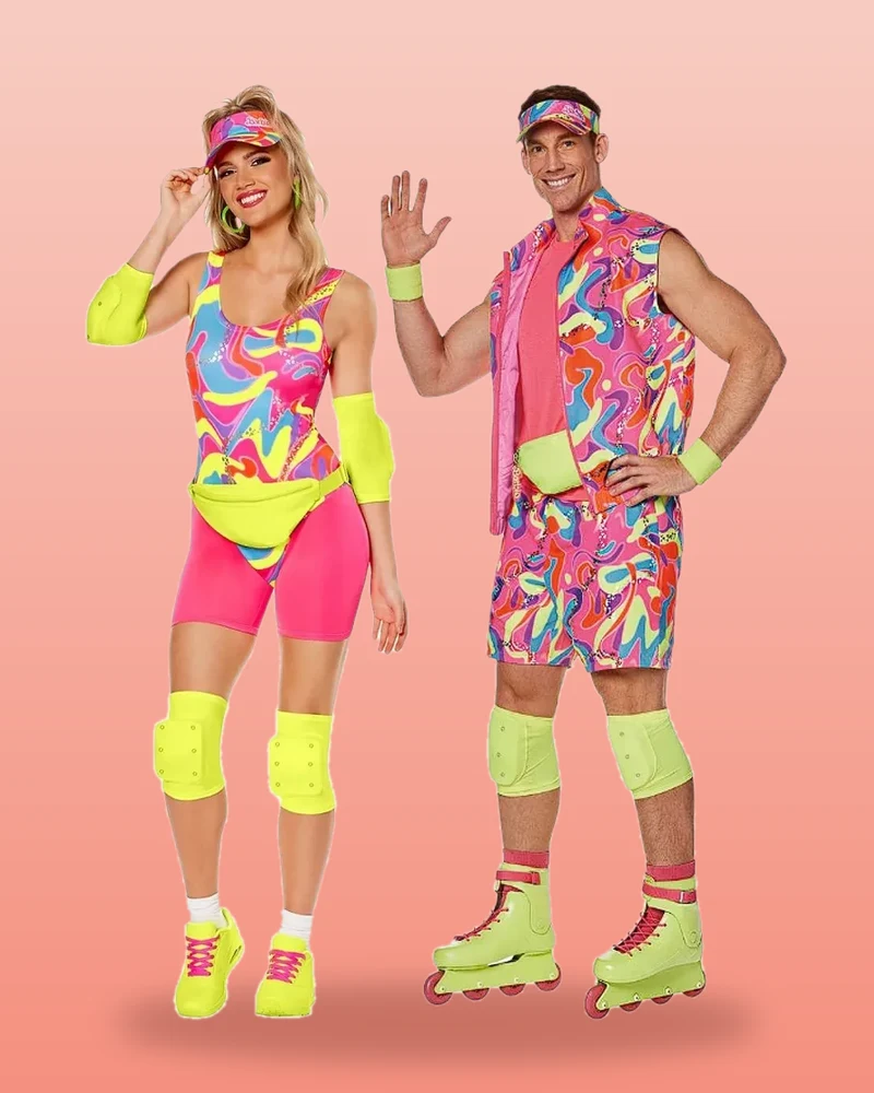 Disfraces de Barbie y Ken patinadores para parejas